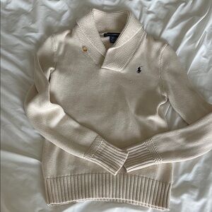 Ralph Lauren Sport Beige Shawl Collar Sweater